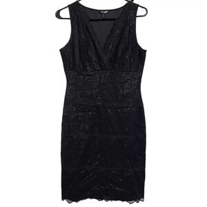Daisy Fuentes Women’s Size Medium Black  Lace Front Cocktail Dress